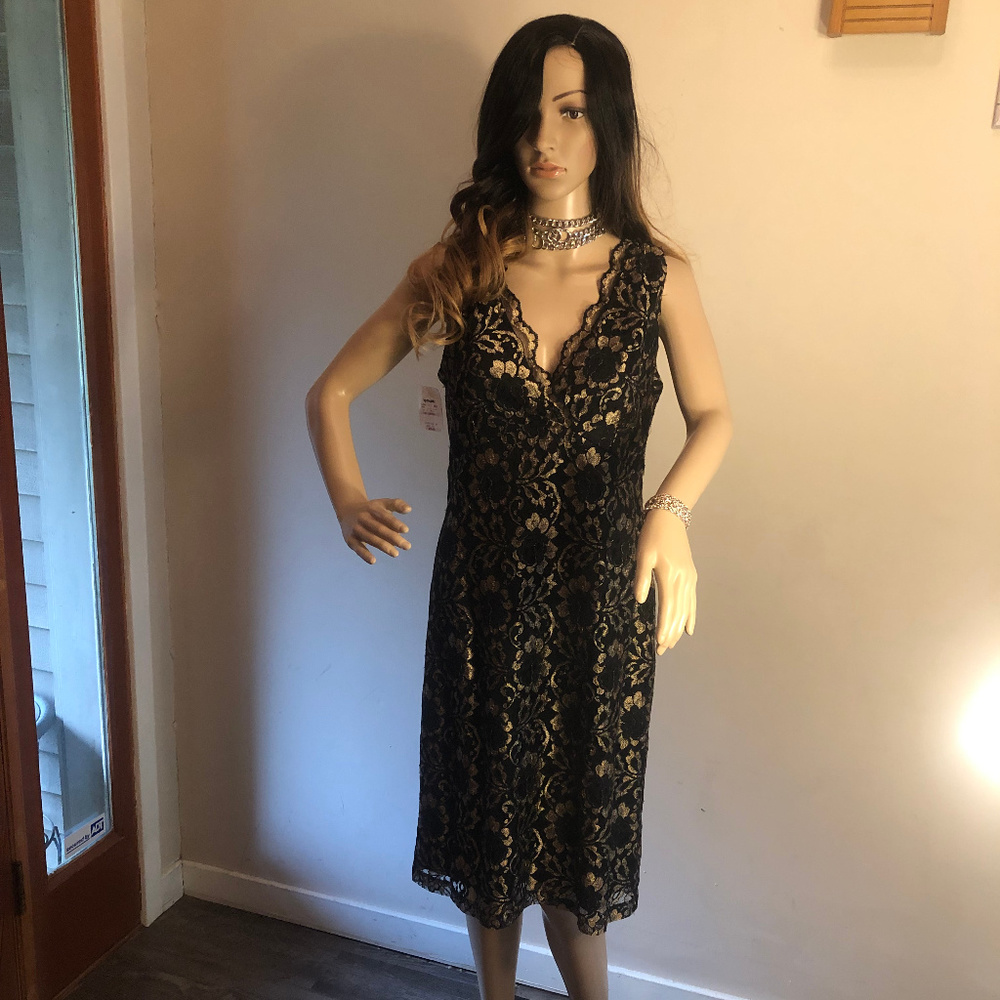 Gorgeous Jessica Howard black lace cocktail dress